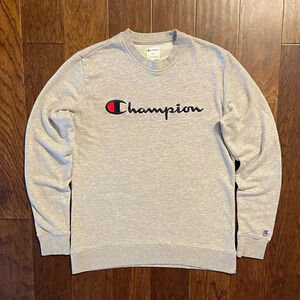 Champion Script Spell Out Pullover Crewneck Sweatshirt